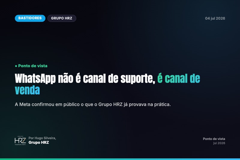 WhatsApp não é canal de suporte, é canal de venda