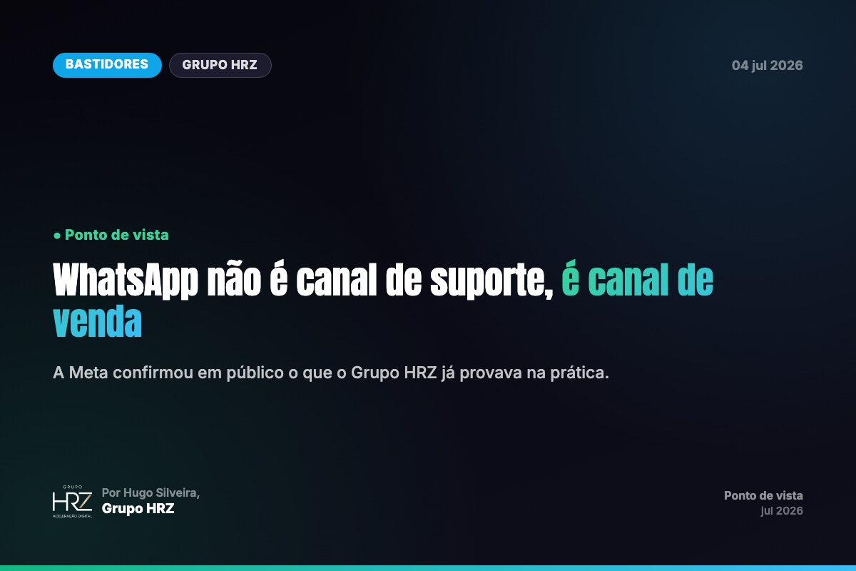 WhatsApp operado como canal de venda estruturado